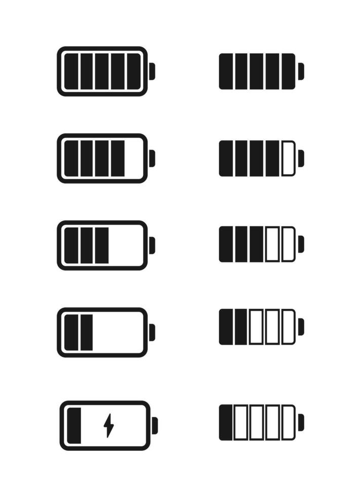 Battery icon set vector
