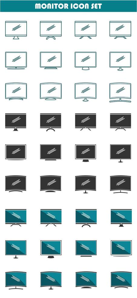monitor icon set, simple and minimalist design, for graphic needs, vector eps 10.