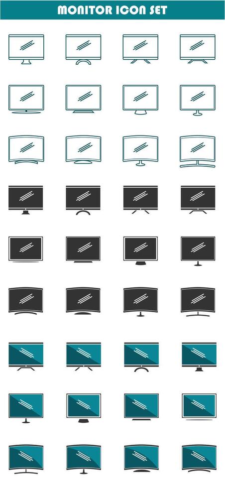 monitor icon set, simple and minimalist design, for graphic needs, vector eps 10.