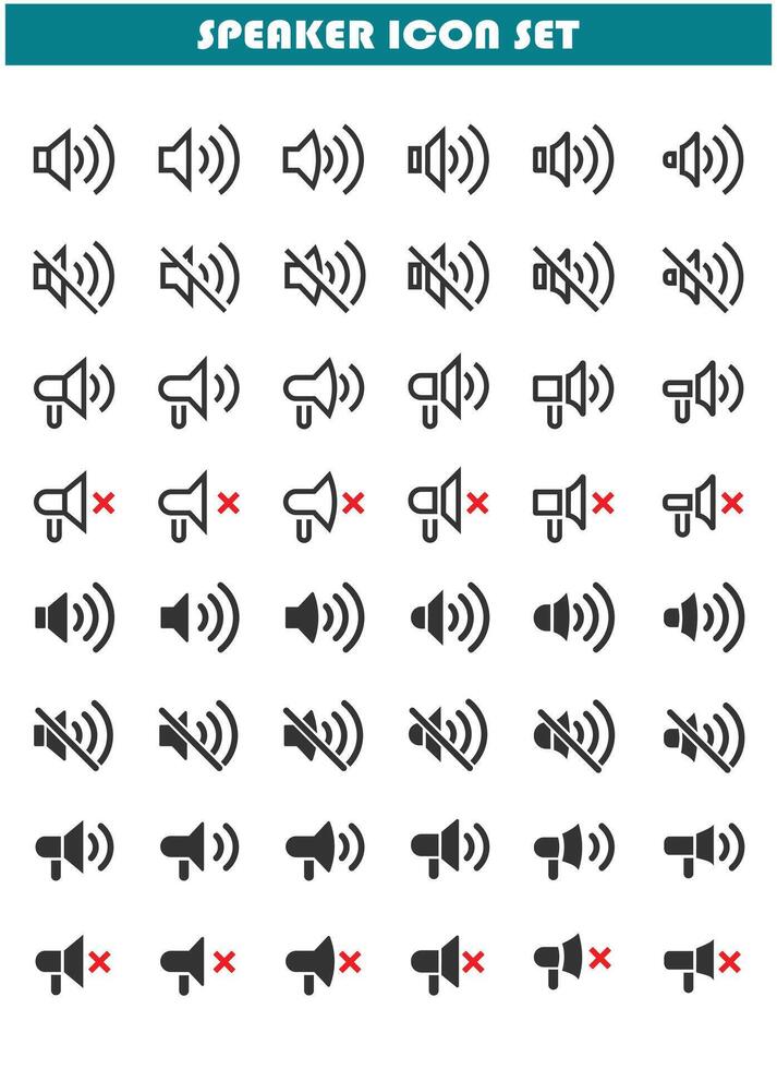 Speaker icon set vector