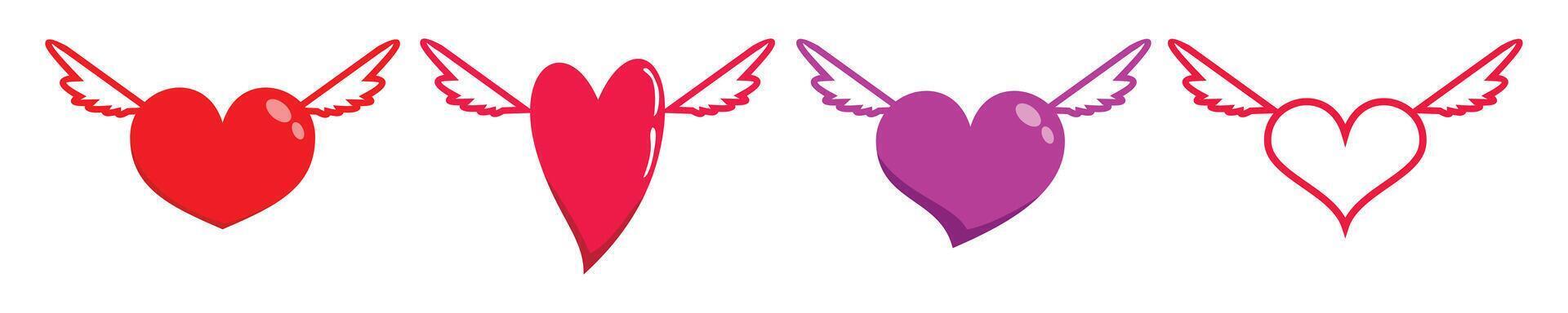 Love icon set vector