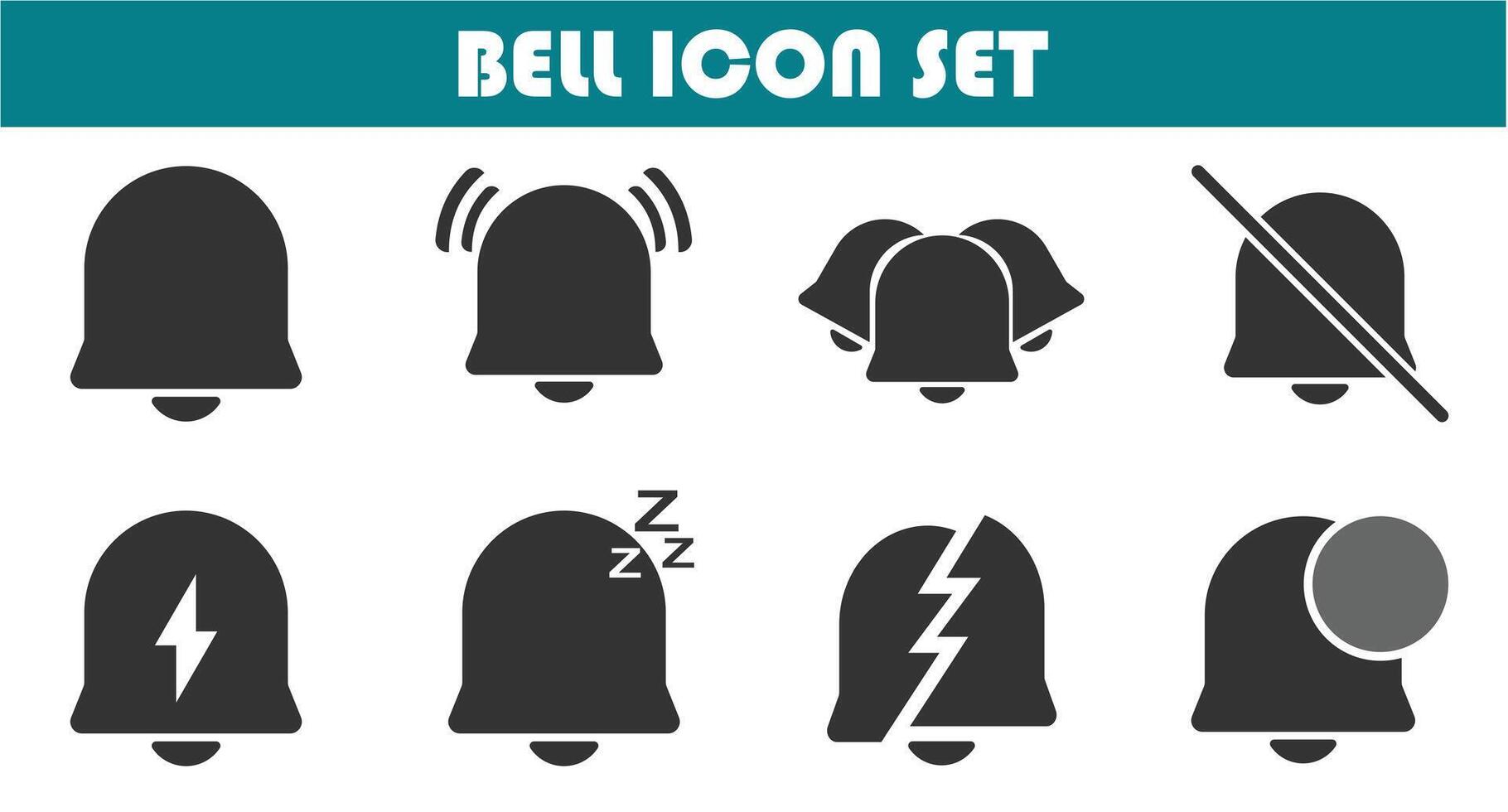 Bell icon set vector