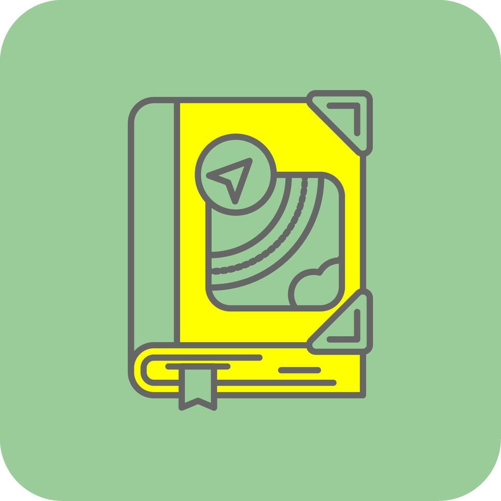 Map Filled Yellow Icon vector