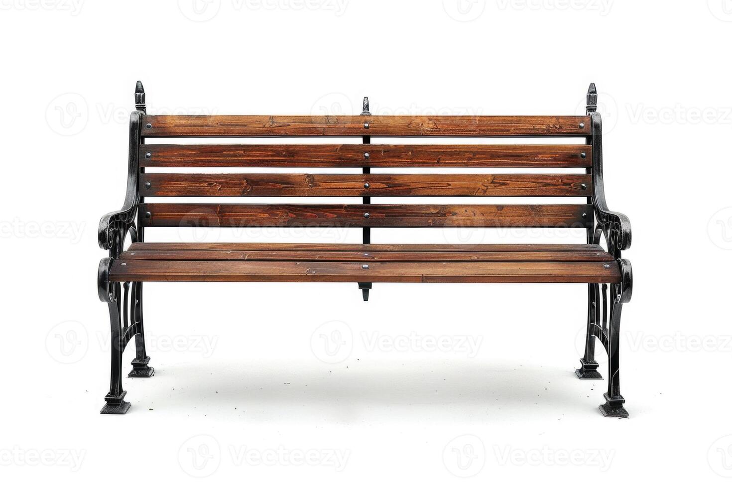 AI generated Isolated Park Bench on white background.  Park Bench  Park Bench photo