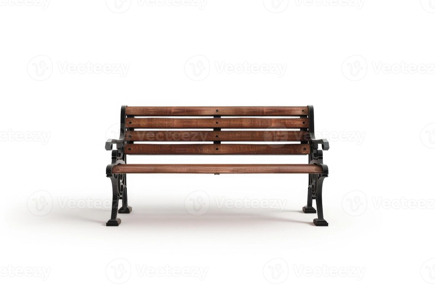 AI generated Isolated wooden and steel benches photo