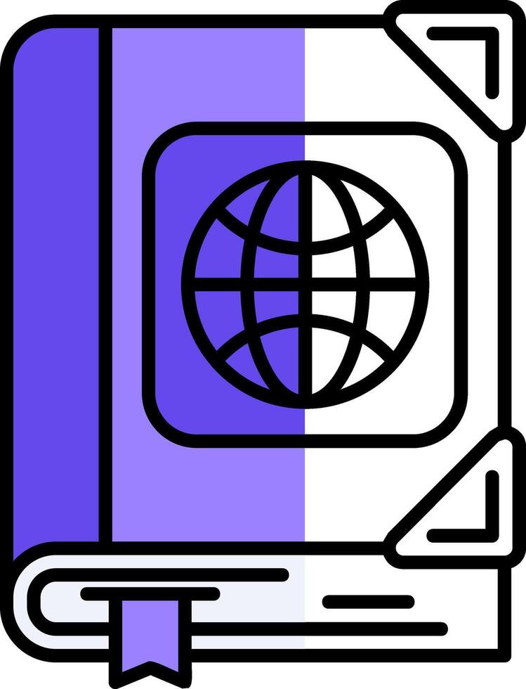 Atlas Filled Half Cut Icon vector