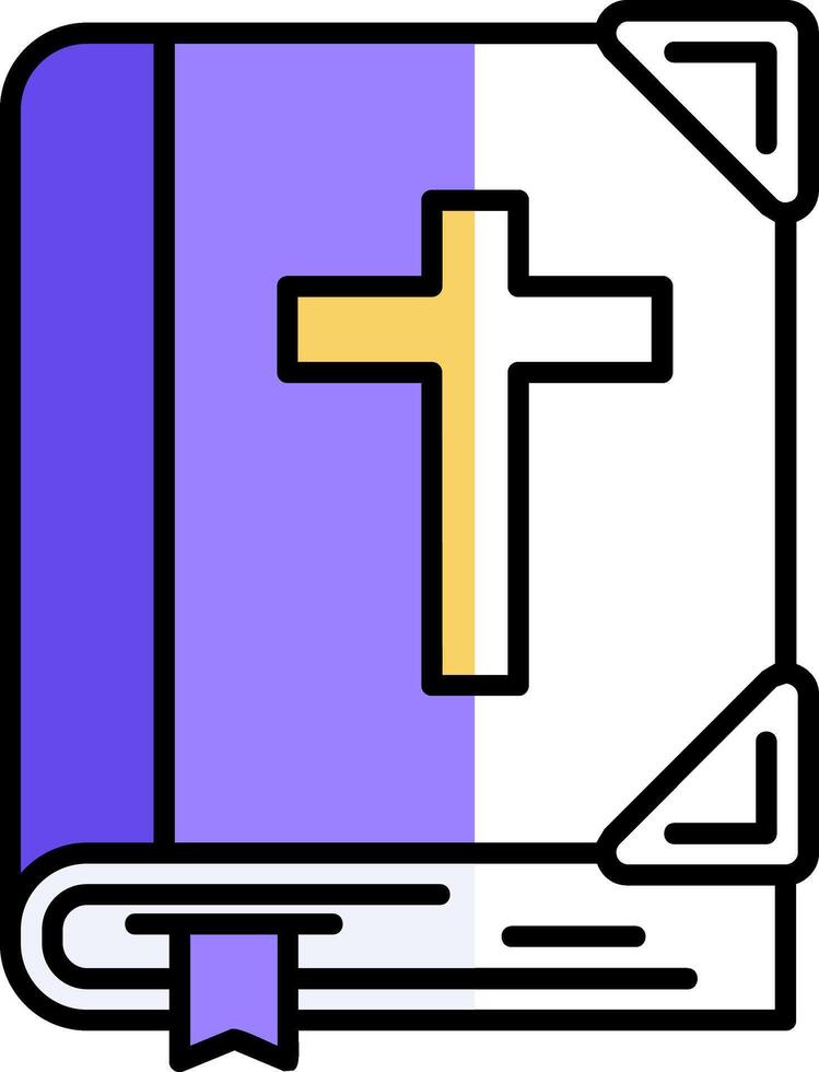 Bible Filled Half Cut Icon vector