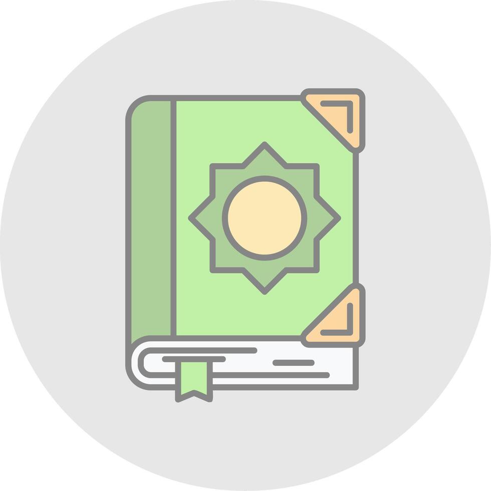 Quran Line Filled Light Circle Icon vector
