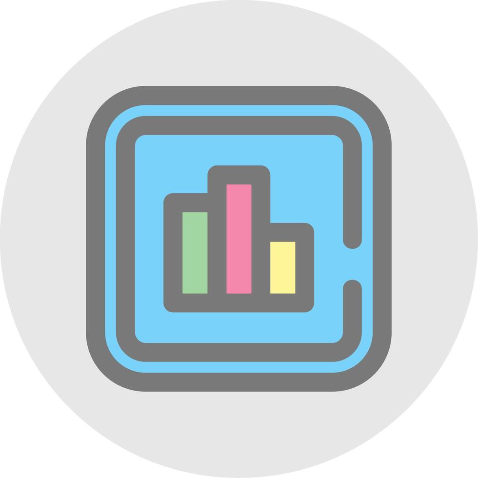 Statistics Line Filled Light Circle Icon vector