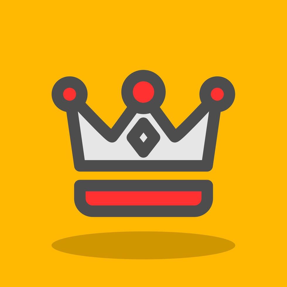 Crown Filled Shadow Icon vector