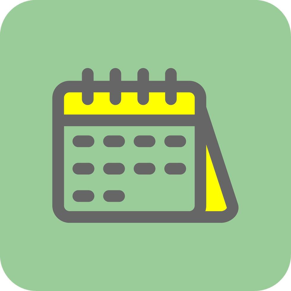 Calender Filled Yellow Icon vector