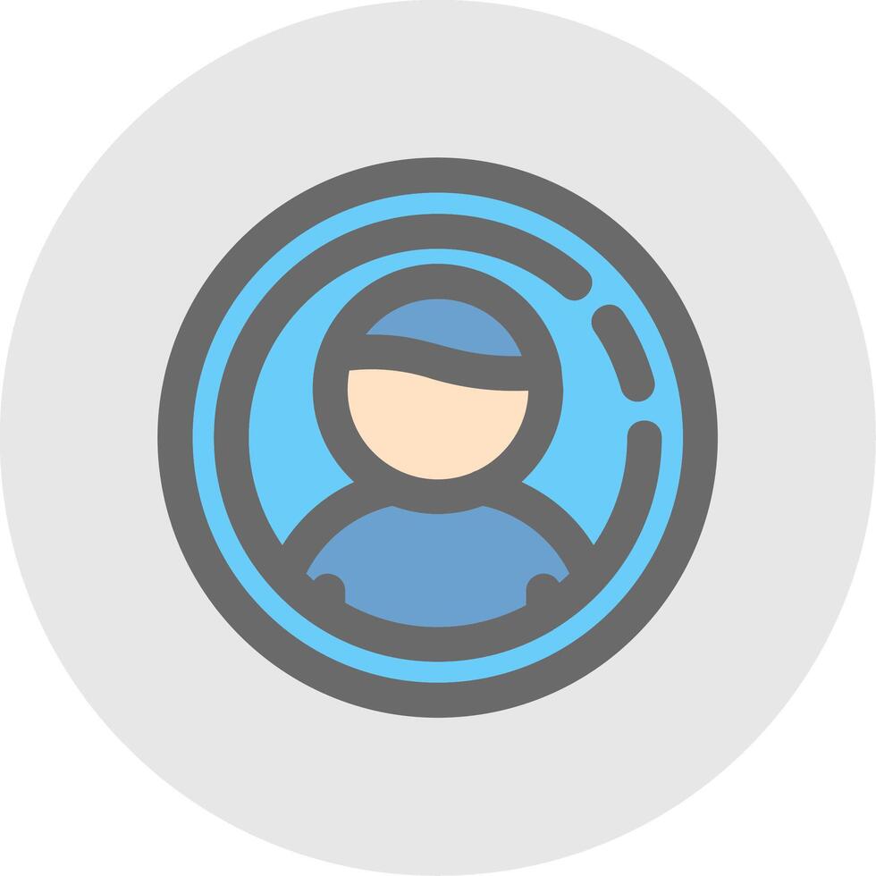 User Line Filled Light Circle Icon vector