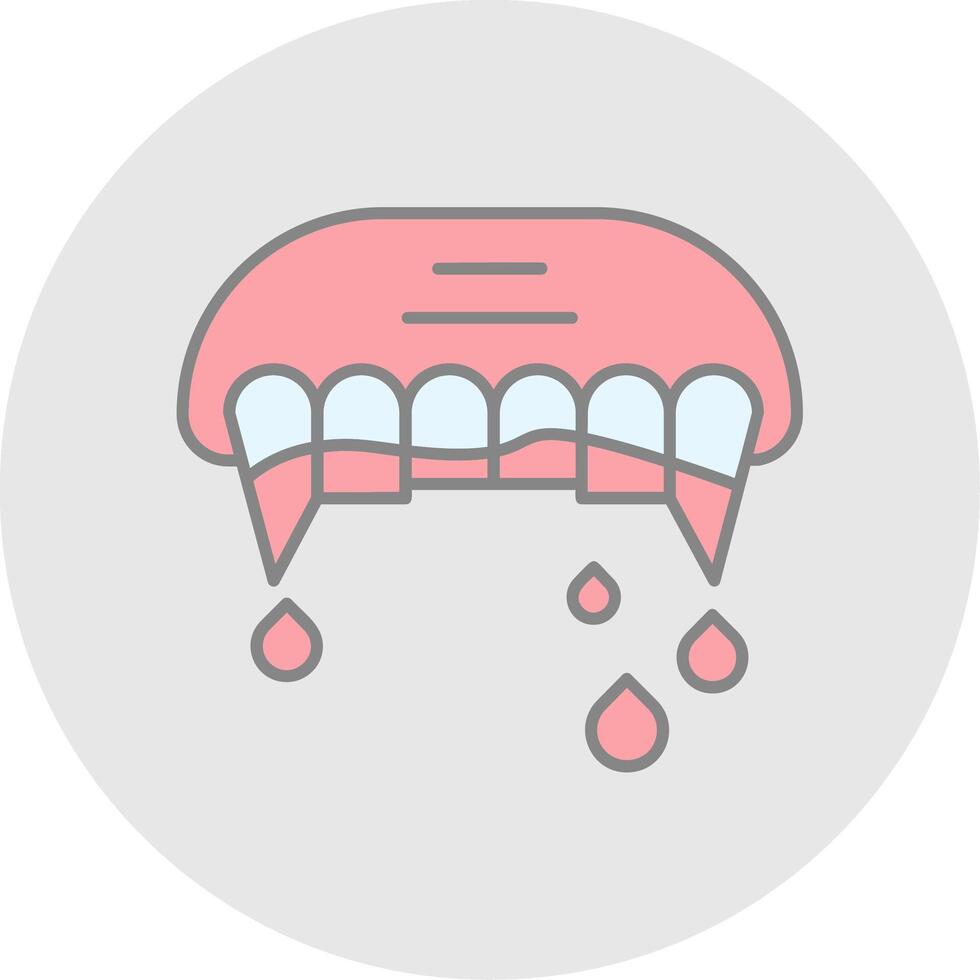 Teeth Line Filled Light Circle Icon vector