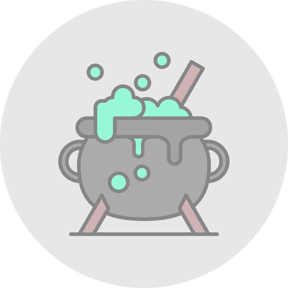 Cauldron Line Filled Light Circle Icon vector