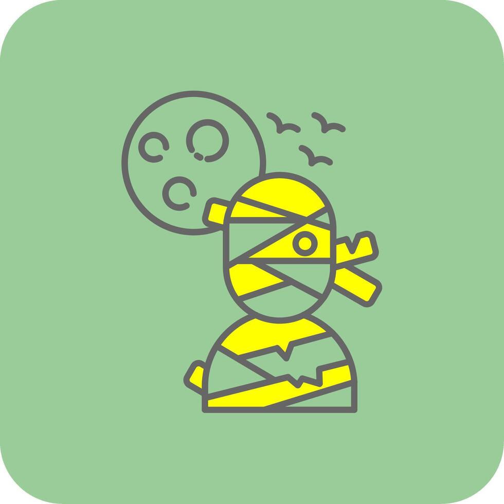 Mummy Filled Yellow Icon vector