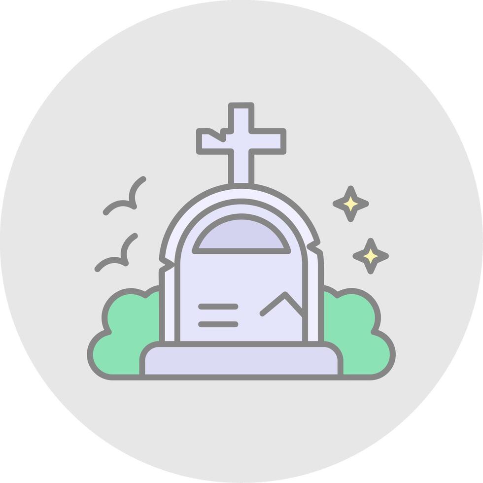 Grave Line Filled Light Circle Icon vector