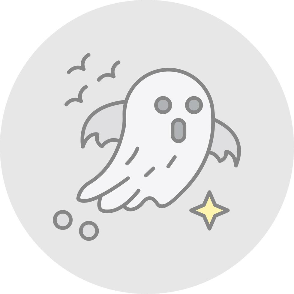 fantasma línea lleno ligero circulo icono vector