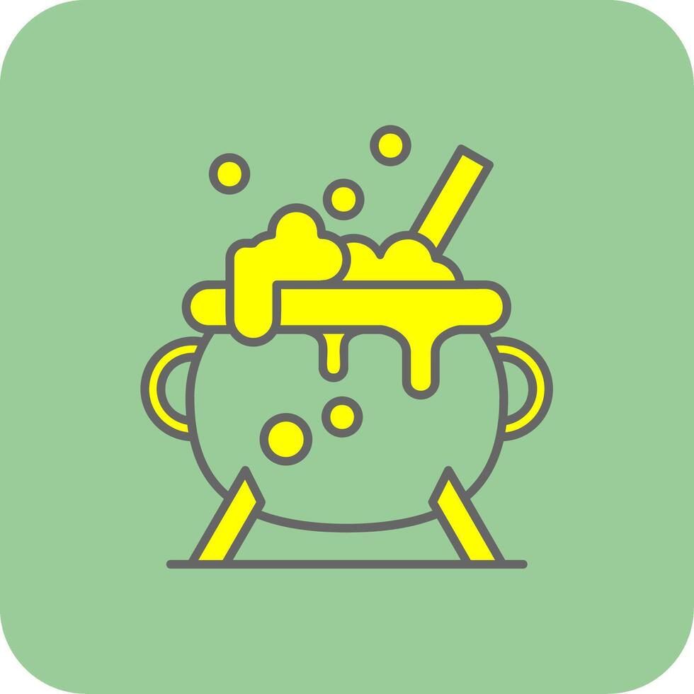 Cauldron Filled Yellow Icon vector