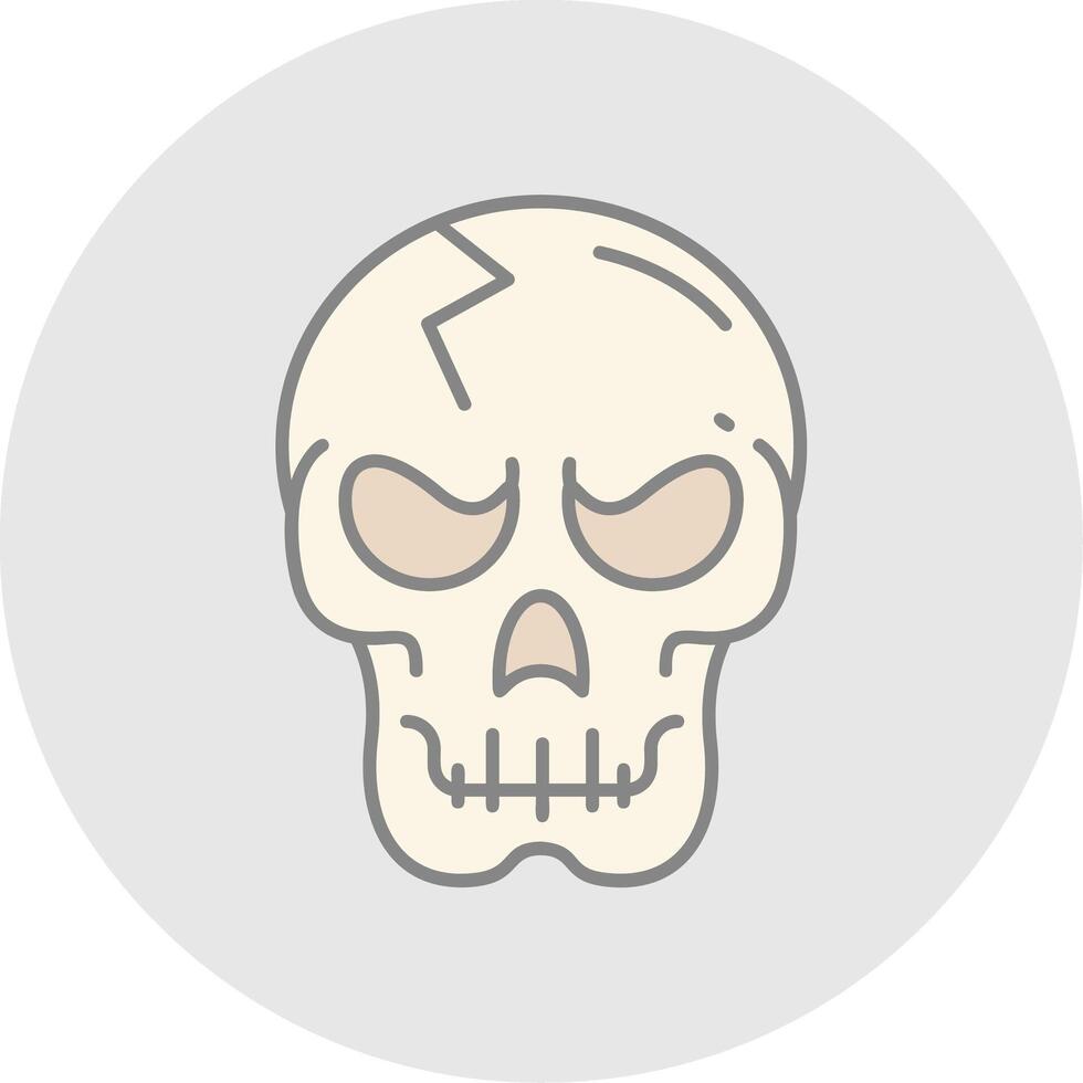 Skull Line Filled Light Circle Icon vector