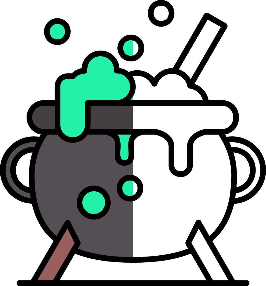 Cauldron Filled Half Cut Icon vector