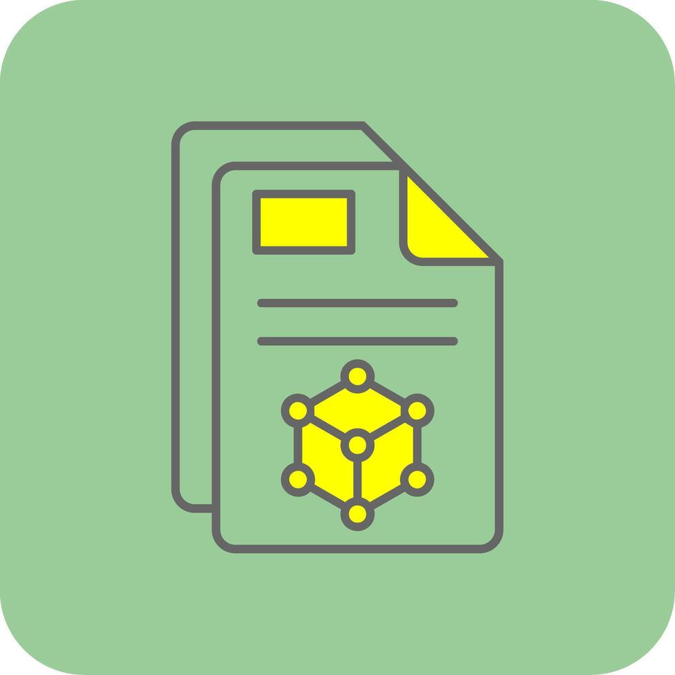 3d Filled Yellow Icon vector