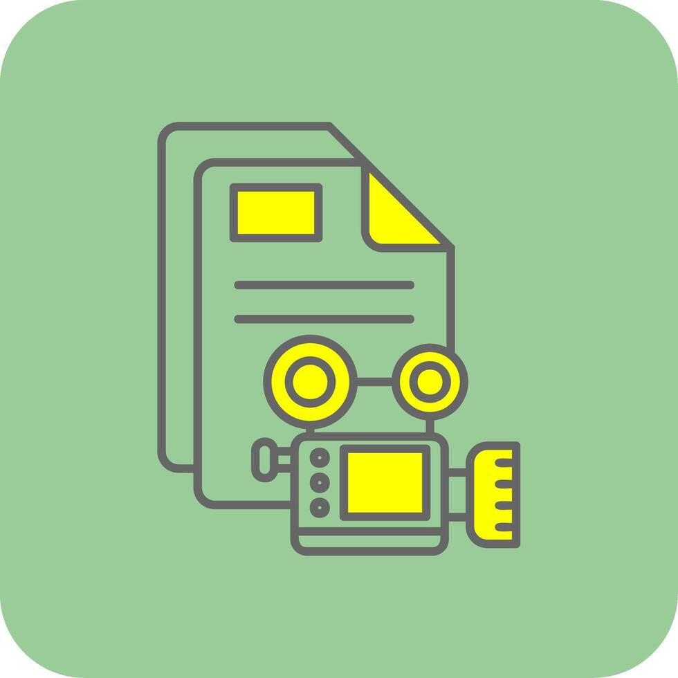 Video Filled Yellow Icon vector