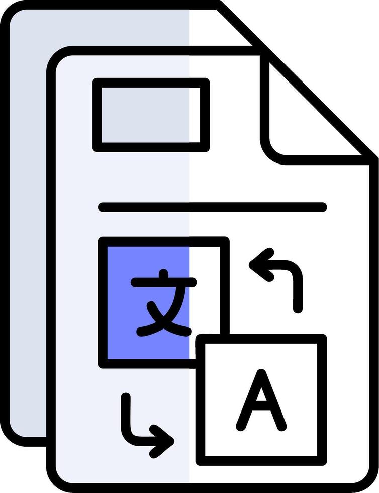 Translate Filled Half Cut Icon vector