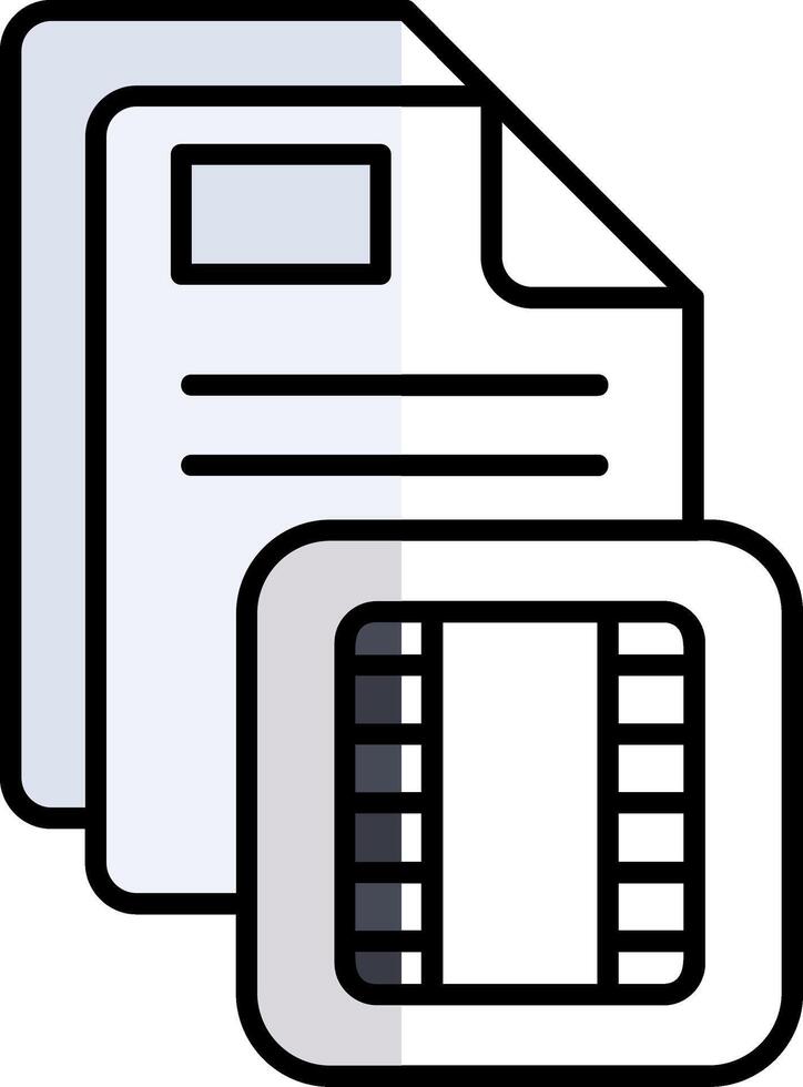 Film Filled Half Cut Icon vector