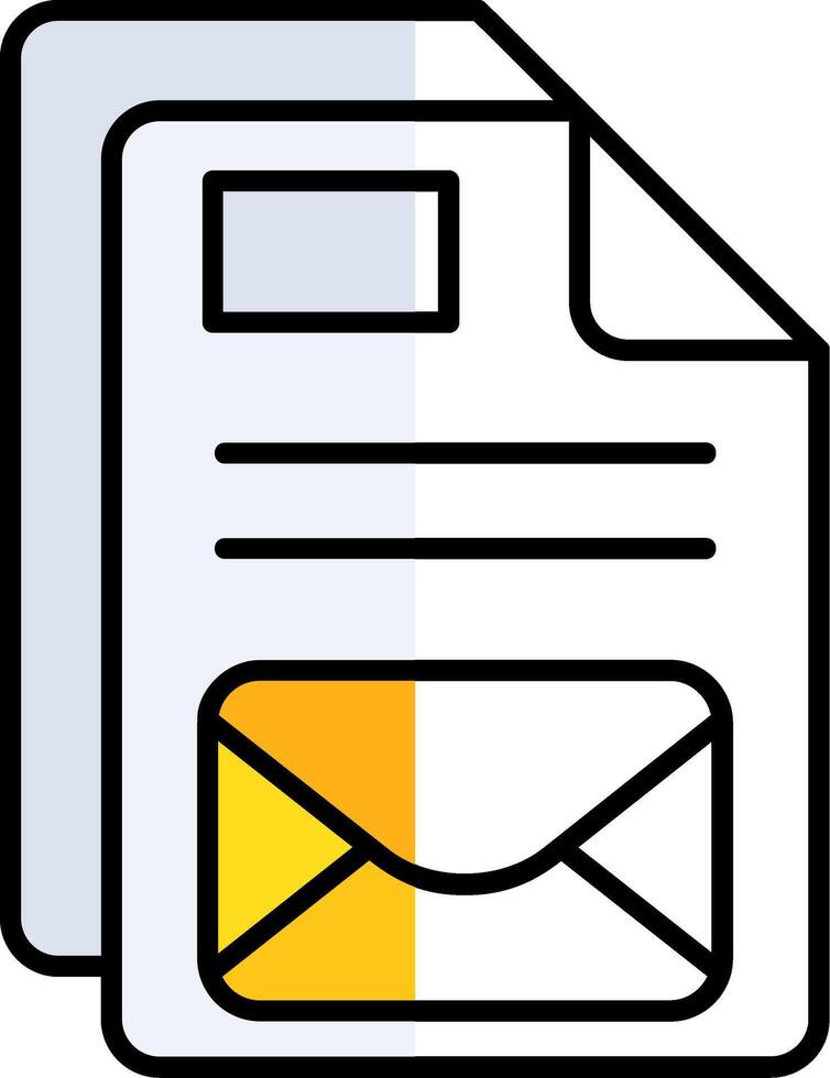 Email Filled Half Cut Icon vector