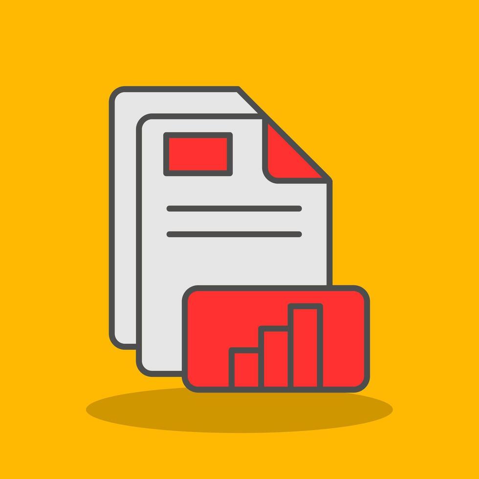 Chart Filled Shadow Icon vector