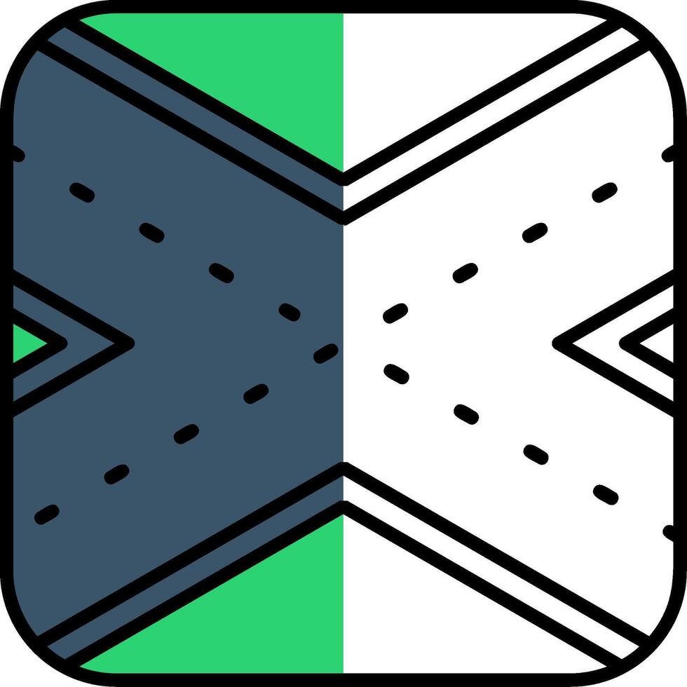 Runway Filled Half Cut Icon vector