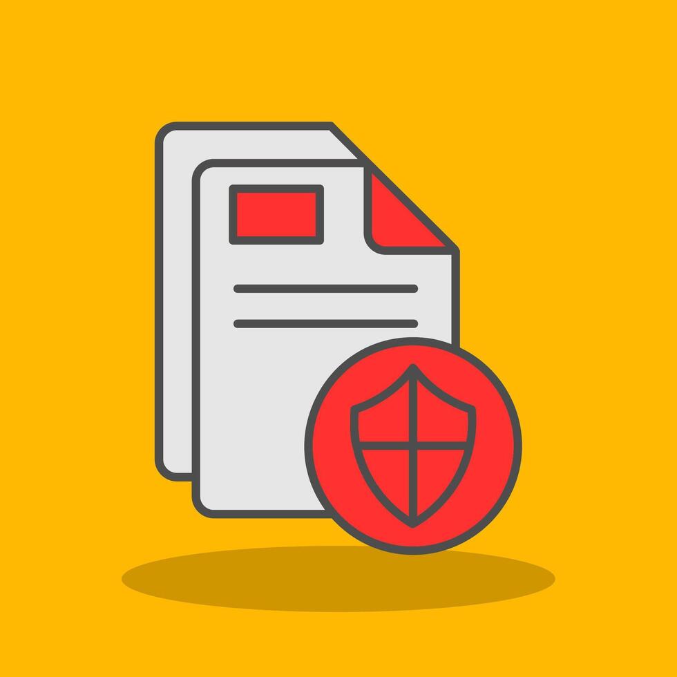 Protect Filled Shadow Icon vector