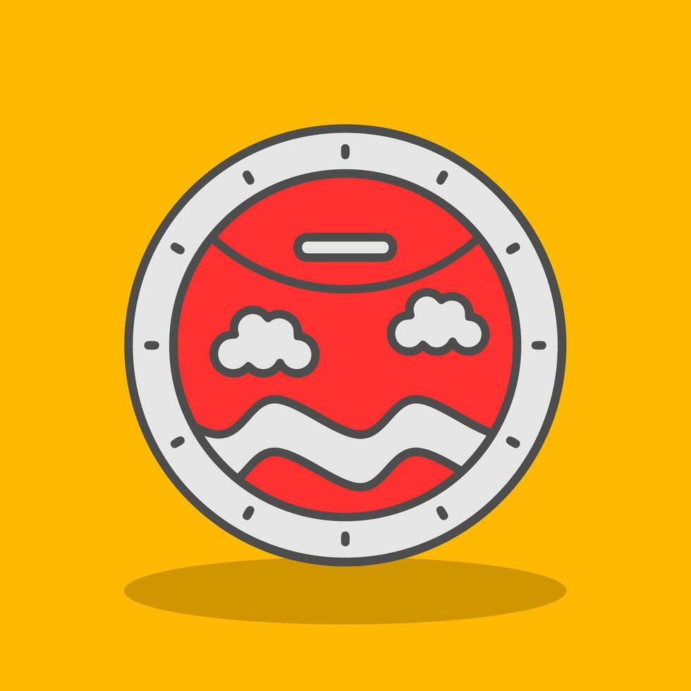 Porthole Filled Shadow Icon vector