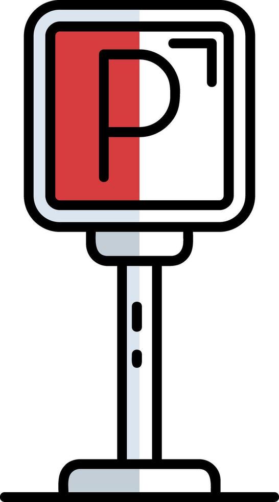 Parking Filled Half Cut Icon vector