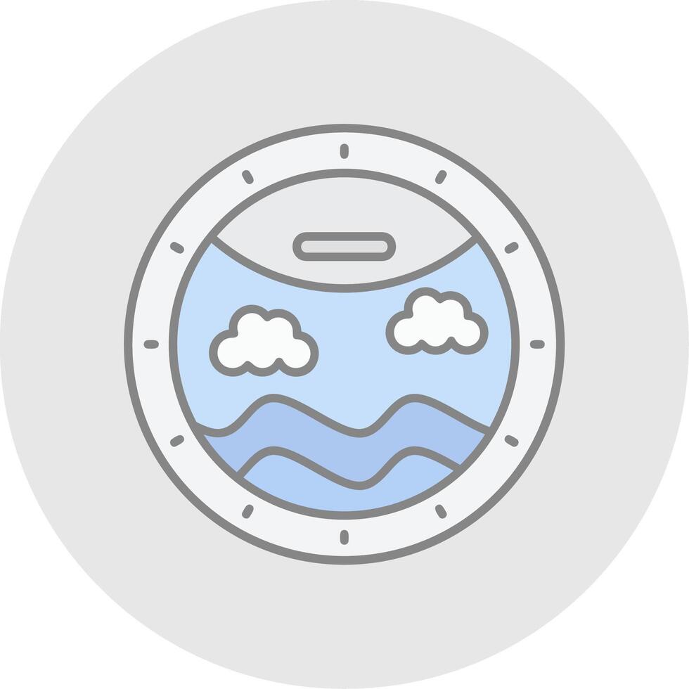 Porthole Line Filled Light Circle Icon vector