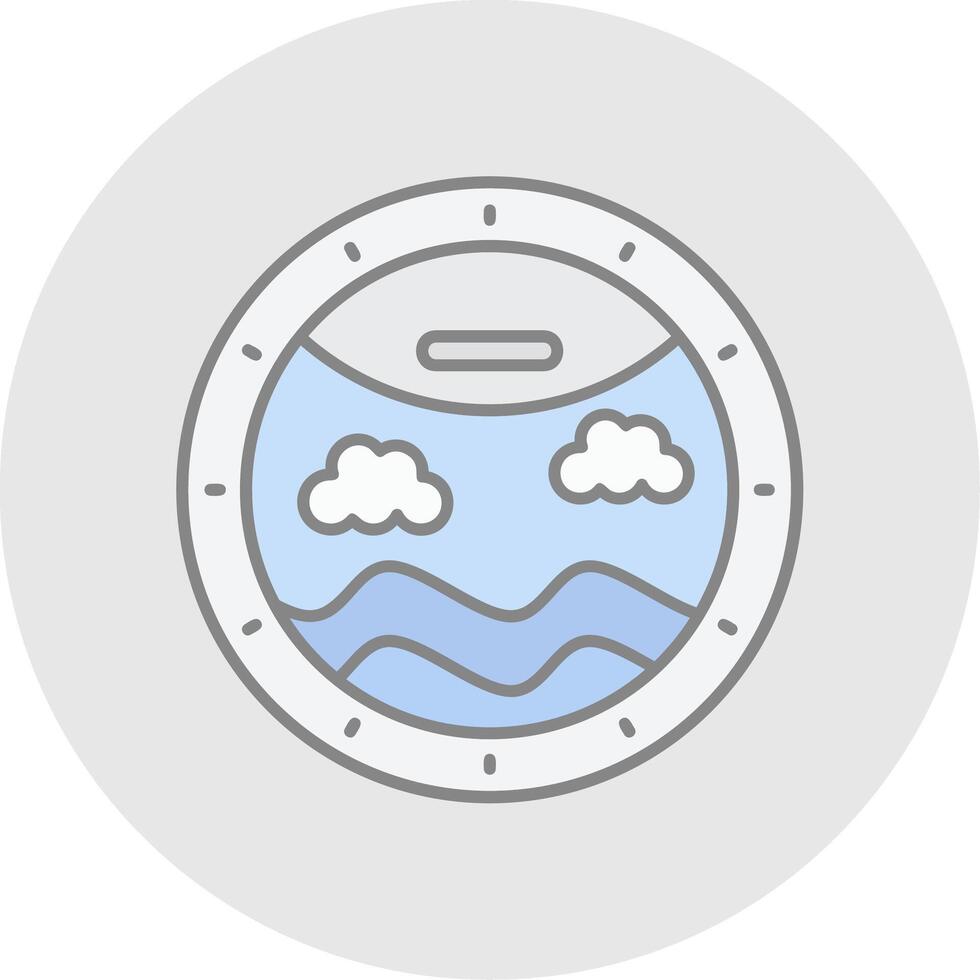 Porthole Line Filled Light Circle Icon vector