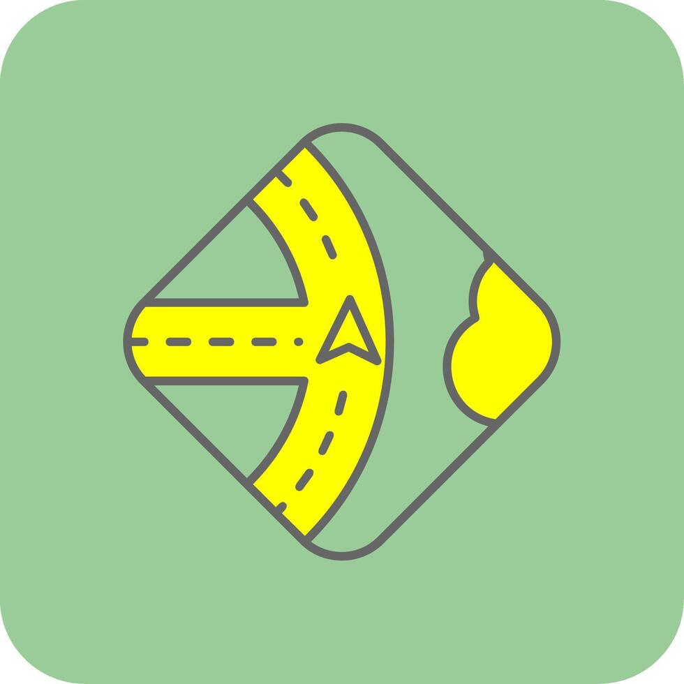 Navigation Filled Yellow Icon vector