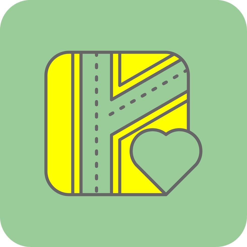 Like Filled Yellow Icon vector