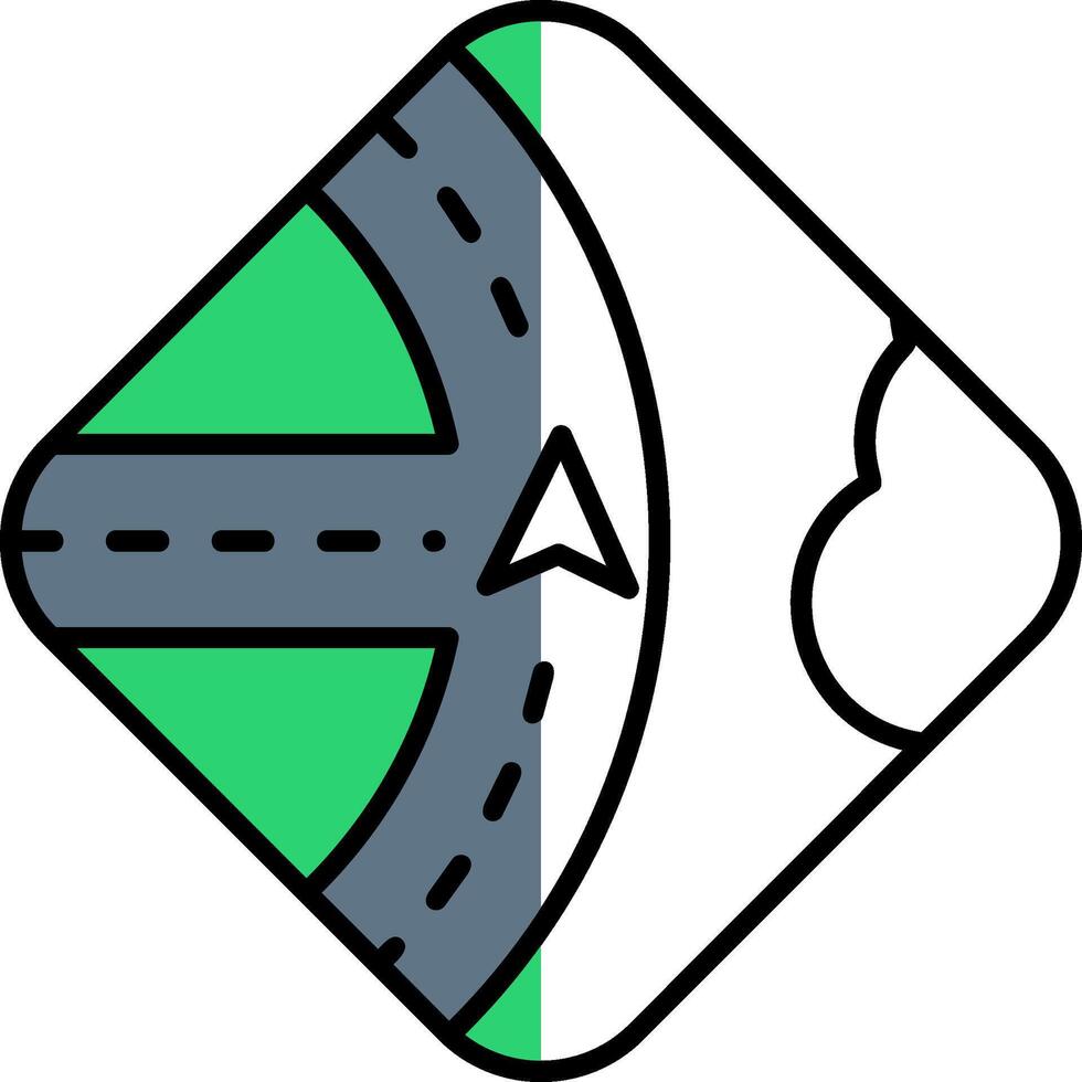 Navigation Filled Half Cut Icon vector
