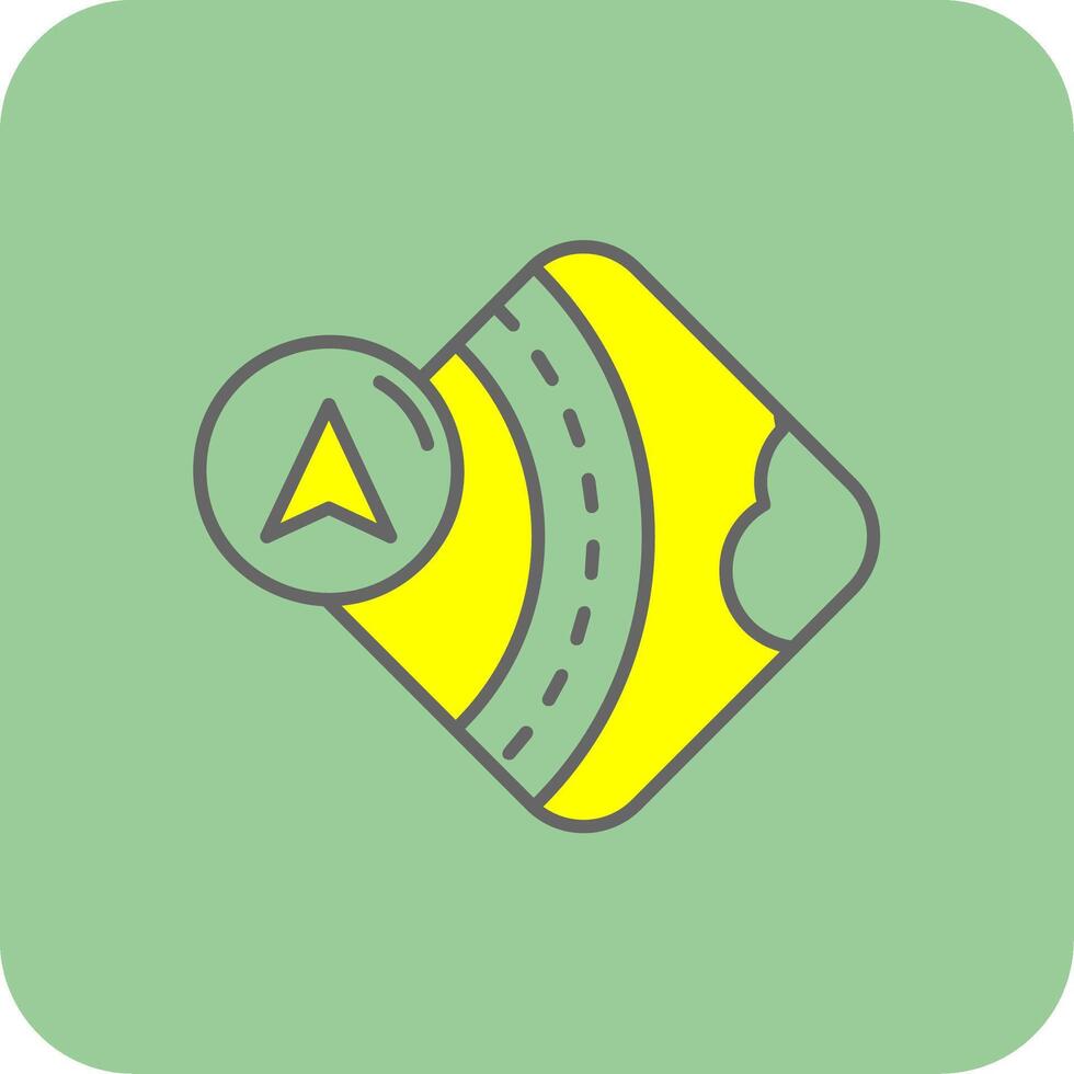 Arrow Filled Yellow Icon vector