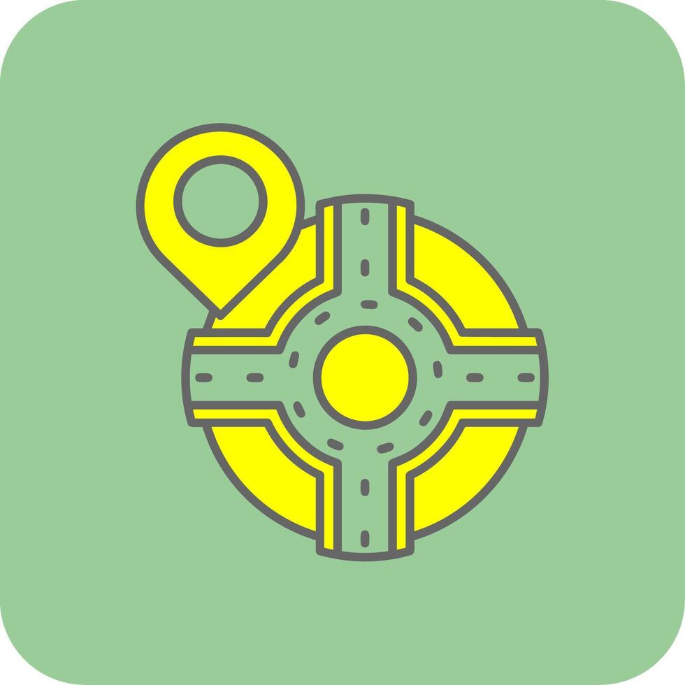 Pin Filled Yellow Icon vector