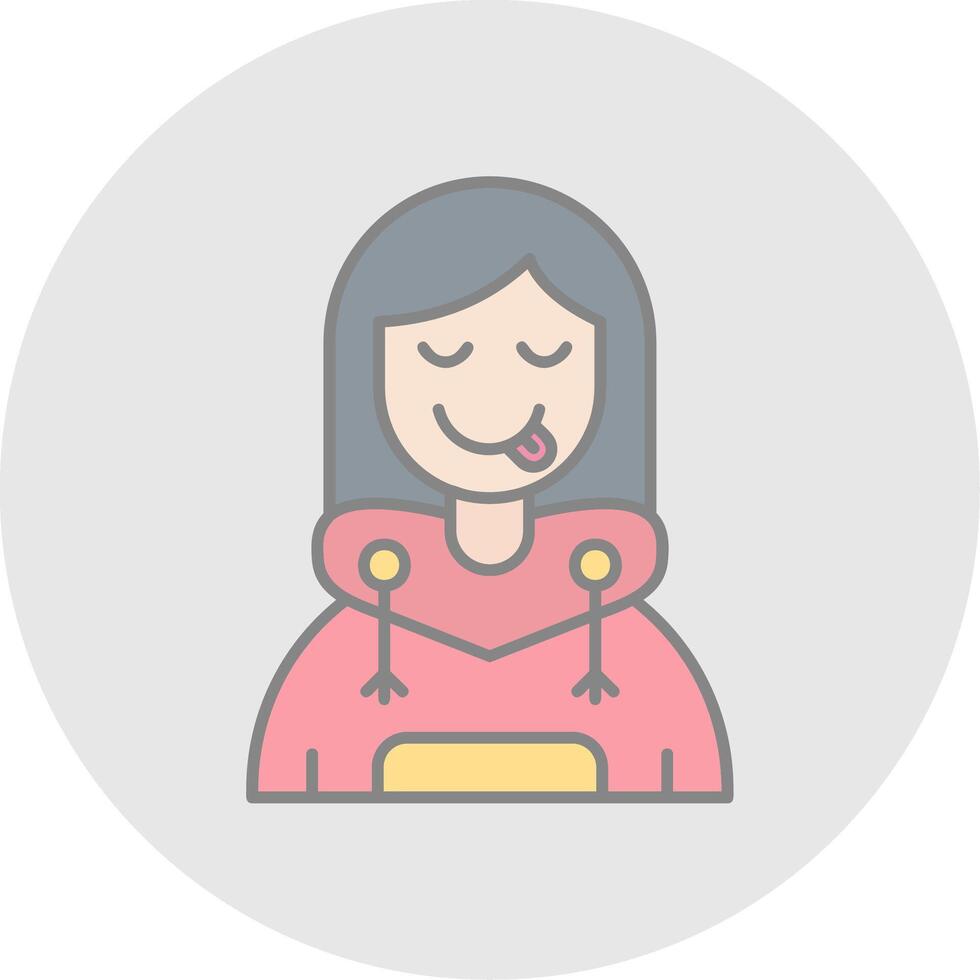 Tongue Line Filled Light Circle Icon vector