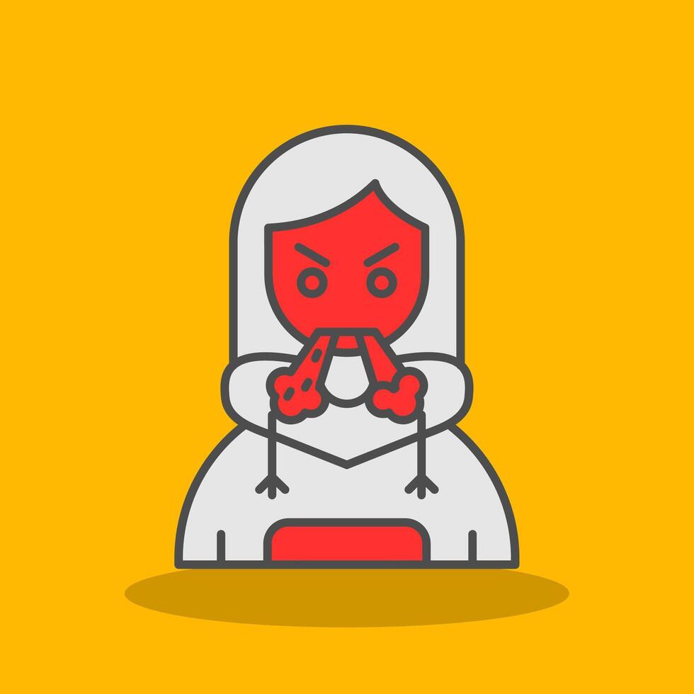 Angry Filled Shadow Icon vector