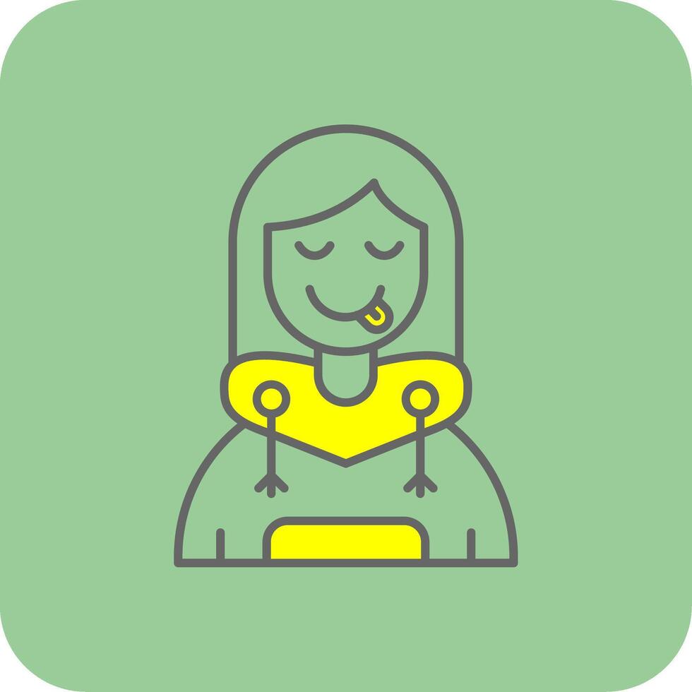 Tongue Filled Yellow Icon vector