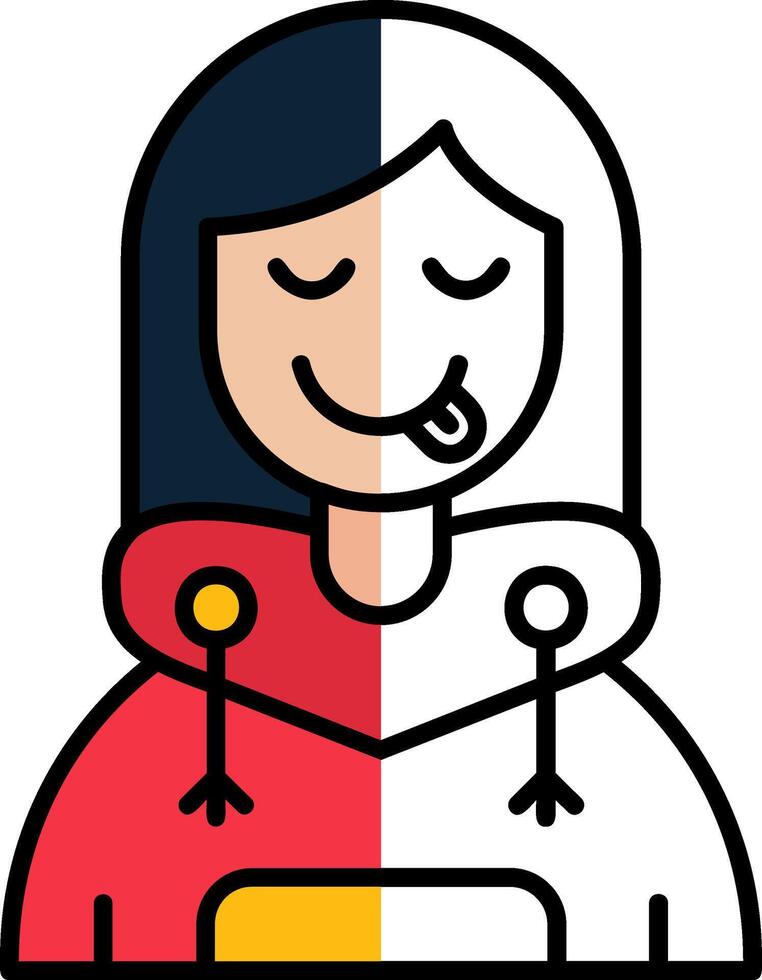 Tongue Filled Half Cut Icon vector