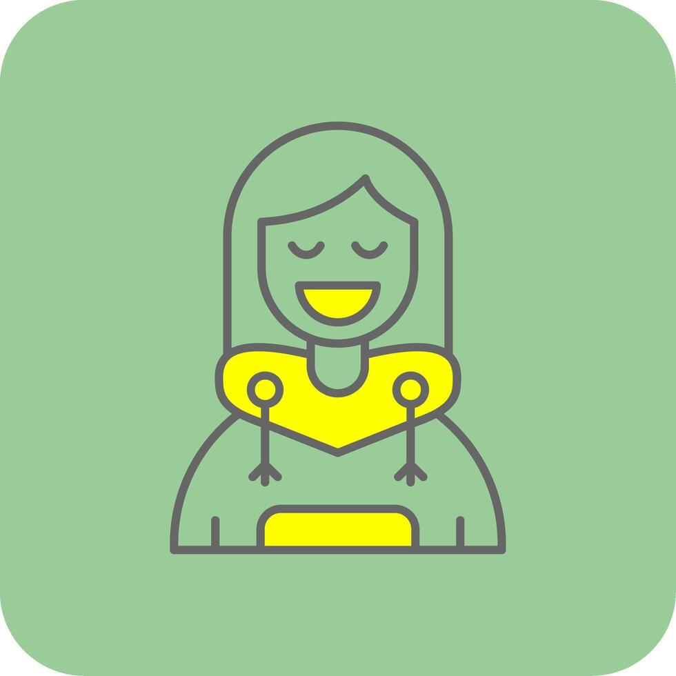Relieved Filled Yellow Icon vector