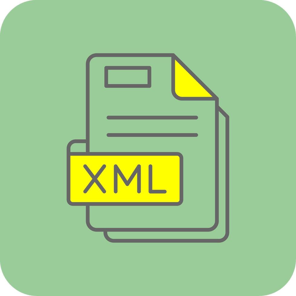 Xml Filled Yellow Icon vector