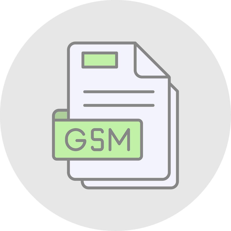 Gsm Line Filled Light Circle Icon vector