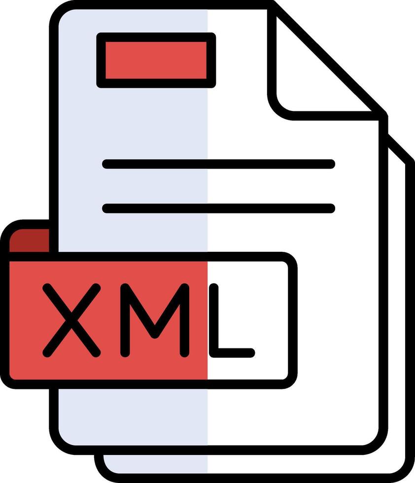 Xml Filled Half Cut Icon vector