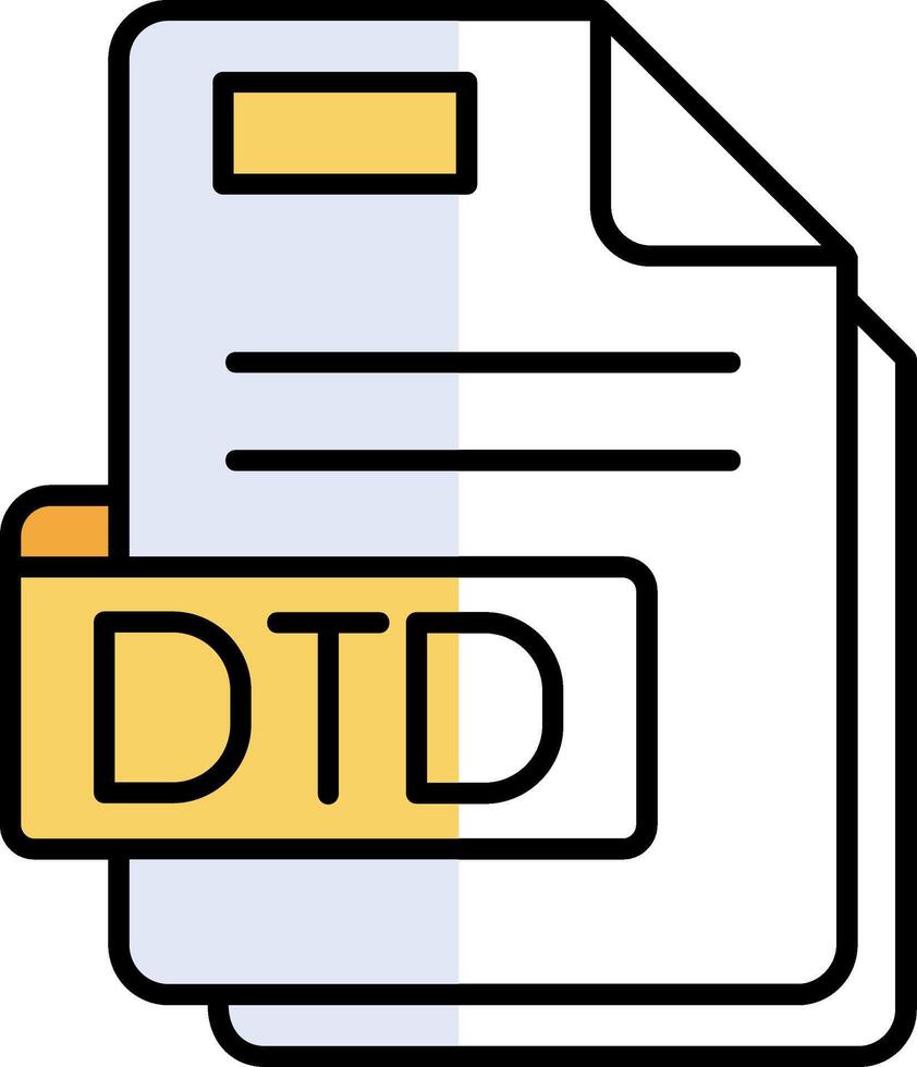 Dtd Filled Half Cut Icon vector